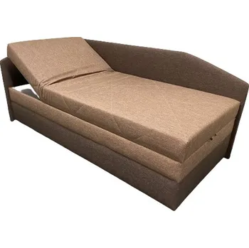 Postel Polohovací válenda TURINA světle hnědá / tmavě hnědá, 90x200cm