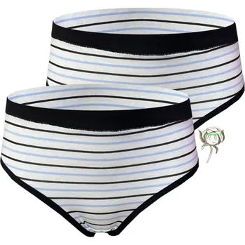Kalhotky Dámské bavlněné kalhotky - Tinasan pruhované NBR06 (Balení/2ks) Barva: Bílá, Velikost: L