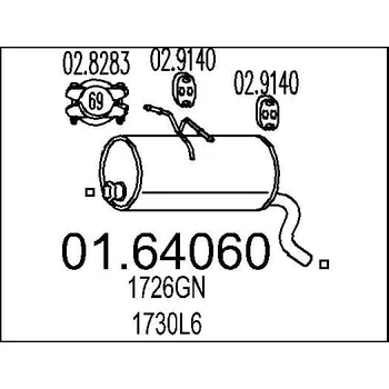 Tlumič výfuku Zadní tlumič výfuku MTS 01.64060