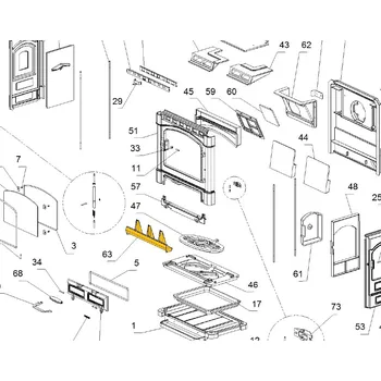 Krbová kamna NORDICA Litinová zábrana topeniště; ND1135355
