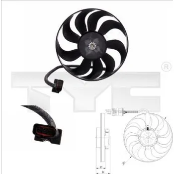 Chladič motoru Větrák, chlazení motoru TYC 837-0001