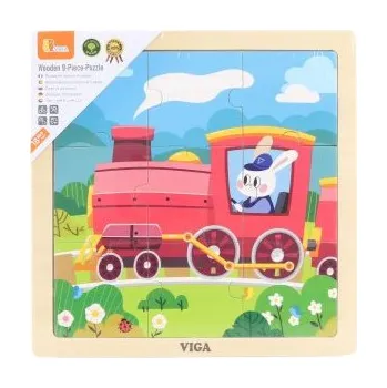 Dřevěné puzzle 9 dílků - mašinka