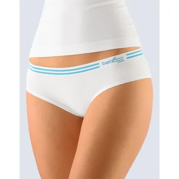 Kalhotky Dámské kalhotky Gina 04021P bílá/tyrkysová S/M