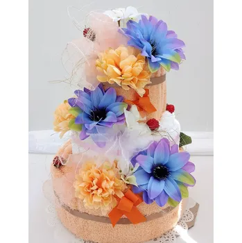 Veratex Textilní dort - třípatrový / fialkový květ