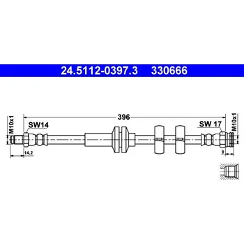 Brzdová hadice Brzdová hadice ATE 24.5112-0397.3