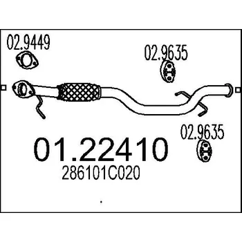 Auto-moto Výfuková trubka MTS 01.22410