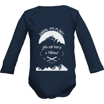 Kojenecký body Dětské body Long s potiskem Jdu na hory s tátou dětské