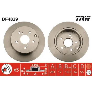 Brzdový kotouč Brzdový kotouč TRW DF4829
