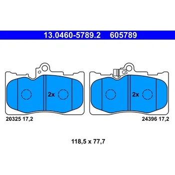 Brzdová destička Sada brzdových destiček, kotoučová brzda ATE 13.0460-5789.2