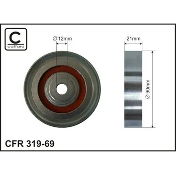 Auto-moto Vratná/vodicí kladka, klínový žebrový řemen CAFFARO 319-69