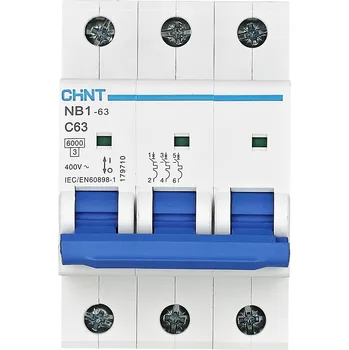Chint 179708 NB1-63 3P C50 6kA DB elektrický jistič 3pólový 50 A 240 V, 415 V