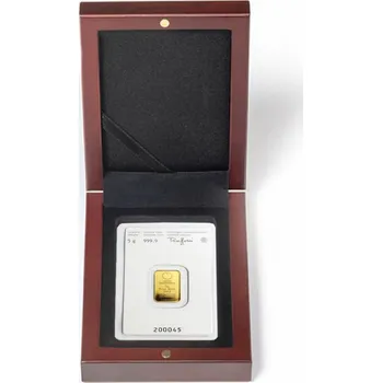Obal pro sběratelský předmět Leuchtturm Etuje pro zlaté slitky - mahagon