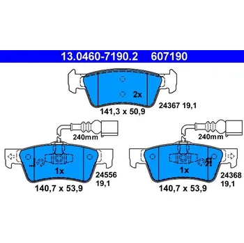 Brzdová destička Sada brzdových destiček, kotoučová brzda ATE 13.0460-7190.2