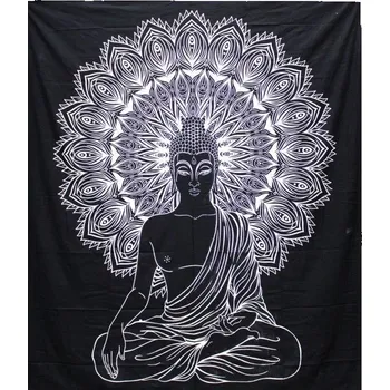 AOTU Přehoz na Postel (Dvojlůžko) - Buddha - Black and White 230 x 200 cm