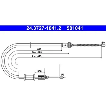 Brzdový systém Tažné lanko, parkovací brzda ATE 24.3727-1041.2