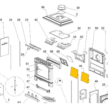 Krbová kamna NORDICA Zadní litina 1 kus; ND 1135252 - pro kamna ISETTA