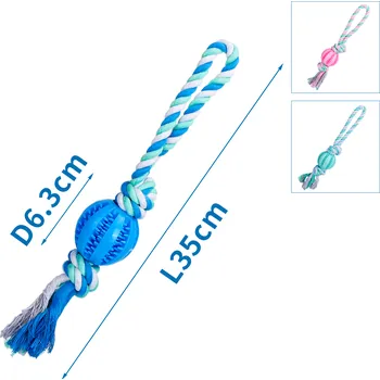 Hračka pro psa Dentální míček na bavlněném laně 6,3x35cm