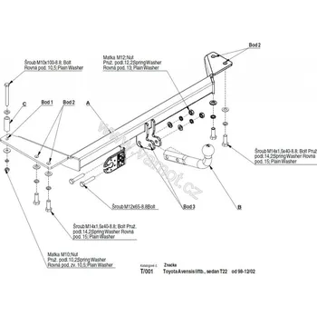 Tažné zařízení Tažné zařízení Toyota Avensis liftback (T22) (1997 - 2003) (555)