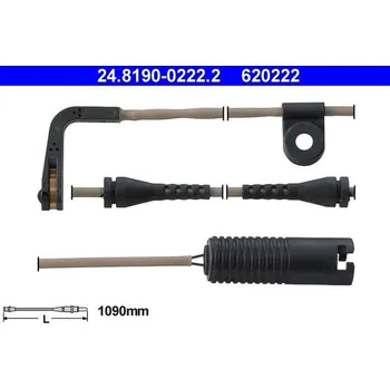 Brzdová destička Výstražný kontakt, opotřebení obložení ATE 24.8190-0222.2