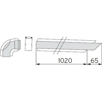 Kouřovod Vodorovné odkouření Ø 80/125mm 1m, PP, odkouření pro Kondenzační kotle