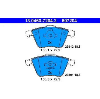Brzdová destička Sada brzdových destiček, kotoučová brzda ATE 13.0460-7204.2