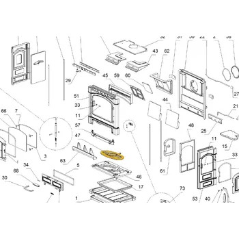 Krbová kamna NORDICA Vnitřní rošt; ND 1135255 - náhradní díl pro kamna ISETTA