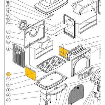 Krbová kamna JOTUL Boční vnitřní díl F 8 TD; ND 10193412; 1 kus