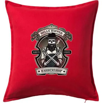 Polštář Barbershop nůžky - Polštář 50x50 - 50x50 - Pouze potah ( Červená )