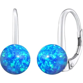 Náušnice Stříbrné náušnice s kuličkou modrého opálu 8 mm LPSBL8PA