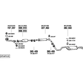 Zadní díl výfuku zadní tlumič výfuku Polmostrow 282643P, náhrada za Bosal 282-643
