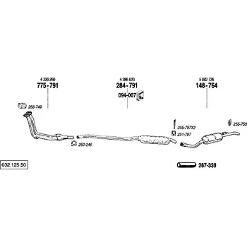 Zadní díl výfuku zadní tlumič výfuku Polmostrow 148764P, náhrada za Bosal 148-764