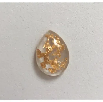 Materiál na výrobu šperku Kabošon z pryskyřice - zlaté kousky malé