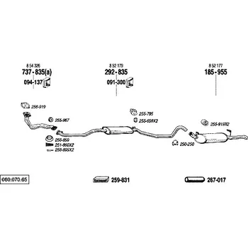 Zadní díl výfuku zadní tlumič výfuku Polmostrow 185955P, náhrada za Bosal 185-955