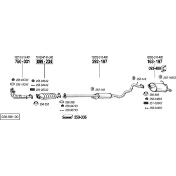 Zadní díl výfuku zadní tlumič výfuku Bosal 163-197