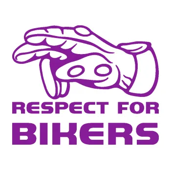 Polep vozidla SAMOLEPKA Motorkář 014 levá respect for bikers (14 - fialová) NA AUTO, NÁLEPKA, FÓLIE, POLEP, TUNING, VLASTNÍ TEXT, TISK, AUTOSAMOLEPKY.cz, POLEPY, OBRÁZEK, LOGO, SAMOLEPKY
