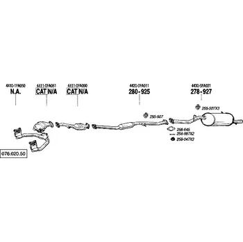 Výfukový systém střední tlumič výfuku Bosal 280-925