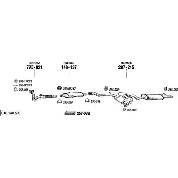 Zadní díl výfuku zadní tlumič výfuku Polmostrow 287217P, náhrada za Bosal 287-215