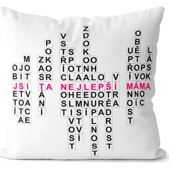 Dekorativní polštářek Polštářek Křížovka-máma (Velikost: 40 x 40 cm)