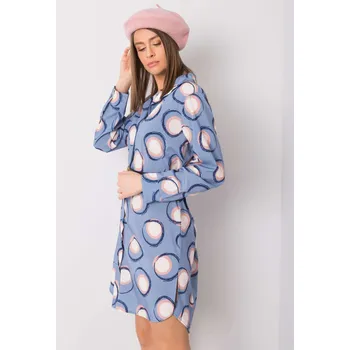 Dámské šaty Dámské košilové šaty 12765 - FPrice one size modrá-vzor
