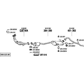 Výfukový systém střední tlumič výfuku Bosal 284-289