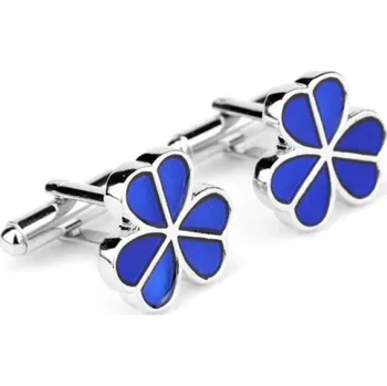 Manžetový knoflíček Manžetové knoflíčky Irish trojlístek, St. Patrick Day Modrá