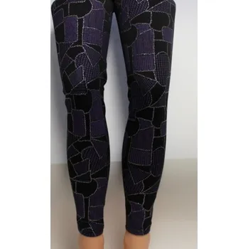 Dámské legíny Legíny s extravagantním vzorem, Velikost: S - M, Barva Fialová 139-63