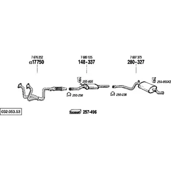 Výfukový systém střední tlumič výfuku Polmostrow 148337P, náhrada za Bosal 148-337