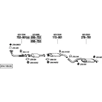 Zadní díl výfuku zadní tlumič výfuku Bosal 278-781