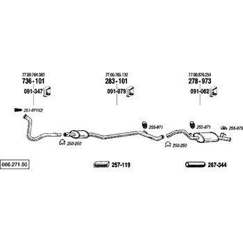 Zadní díl výfuku zadní tlumič výfuku Bosal 278-973