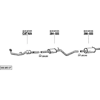 Zadní díl výfuku zadní tlumič výfuku Polmostrow 200555P, náhrada za Bosal 200-555