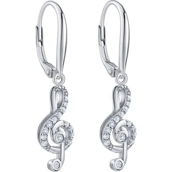 Náušnice Stříbrné náušnice houslový klíč JJJED1098