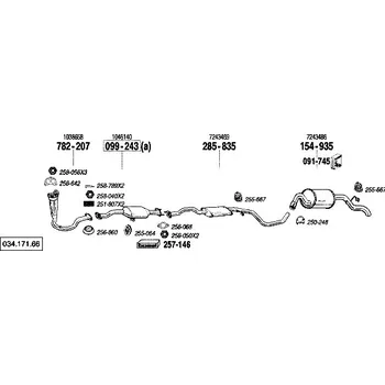 Zadní díl výfuku zadní tlumič výfuku Polmostrow 154935P, náhrada za Bosal 154-935