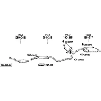 Střední díl výfuku střední tlumič výfuku Bosal 284-219