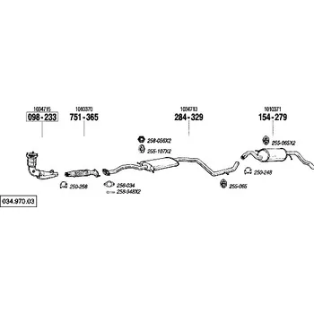 Zadní díl výfuku zadní tlumič výfuku Polmostrow 154279P, náhrada za Bosal 154-279